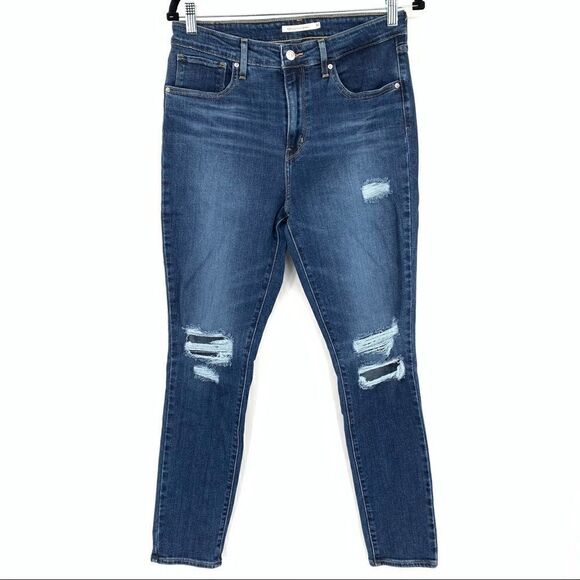 Levi’s 721 High Rise Stretch Distressed Jeans - Picture 1 of 3